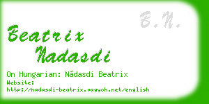 beatrix nadasdi business card