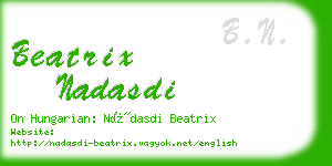 beatrix nadasdi business card